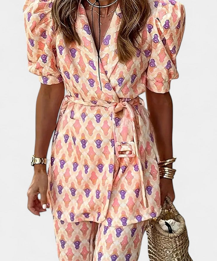 Puff-Sleeve Set with Flared Pants, photo 2