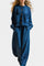Knit Cardigan & Wide-Leg Pants Ensemble in Blue