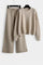 Women's Relaxed Fit Two-Piece Knit Lounge Set in Khaki
