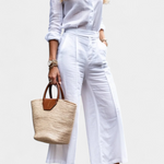 Flowing Top & Capri Pants Set in White
