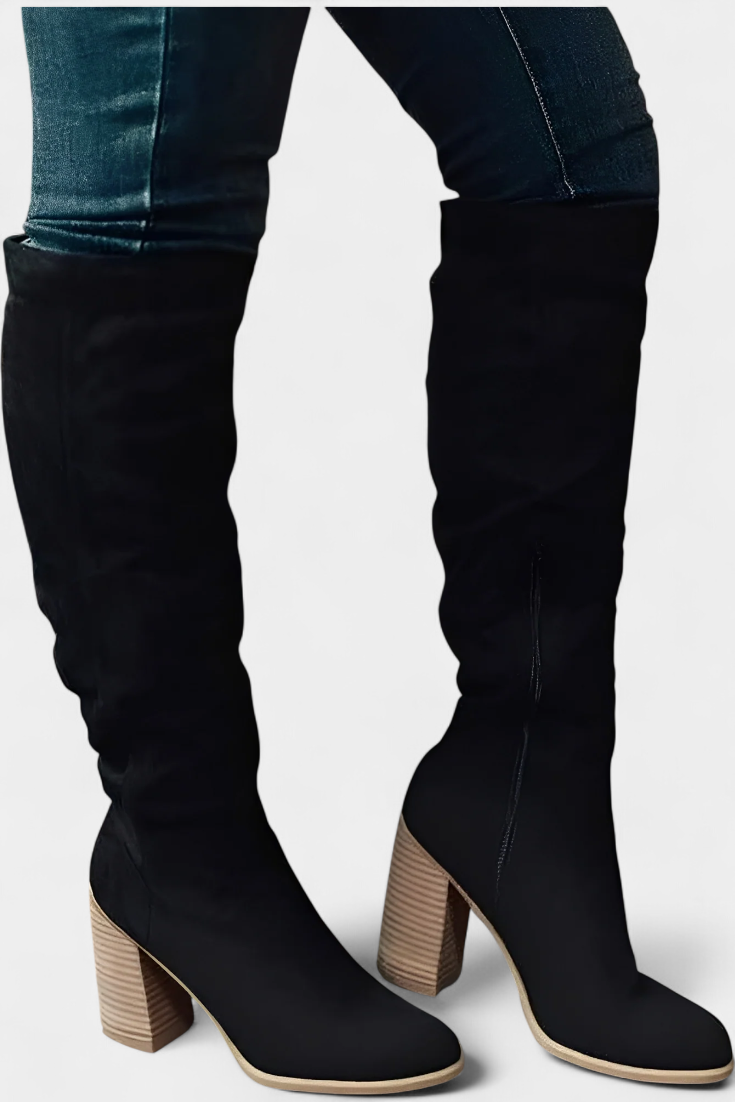 Women's Chunky Heeled Round Toe Boots, photo 6