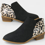 Women's Stylish Leopard Print Comfort Boots in Black
