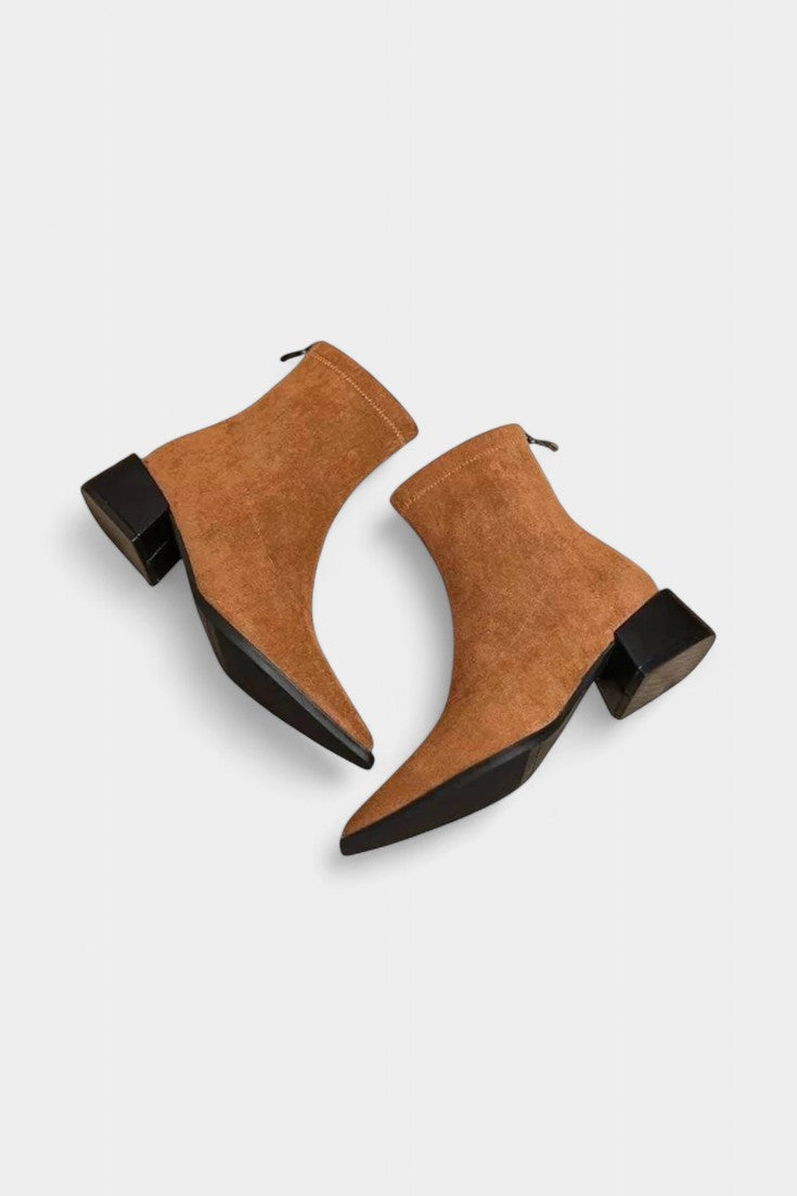 Women's Stylish and Cozy Heeled Boots in Yellow