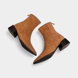 Women's Stylish and Cozy Heeled Boots in Yellow