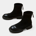 Chunky Sole Ankle Boots with Buckle Accent in Black