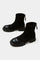 Chunky Sole Ankle Boots with Buckle Accent in Black