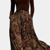 Vintage Stretch Velvet Ensemble with Paisley Maxi Skirt, photo 4