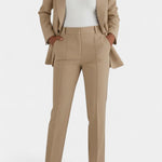 Women's Soft Fabric Two-Piece Fitted Set in Beige