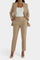 Women's Soft Fabric Two-Piece Fitted Set in Beige
