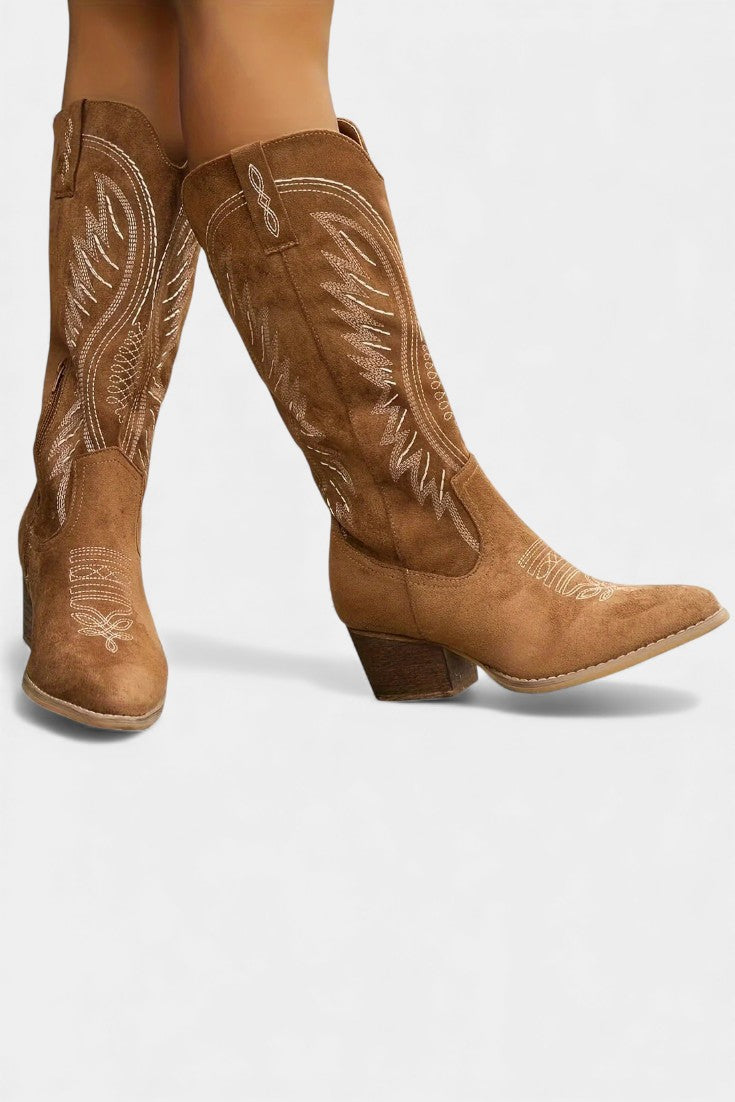 Suede Eusty Cowboy Boots with Block Heel, photo 2