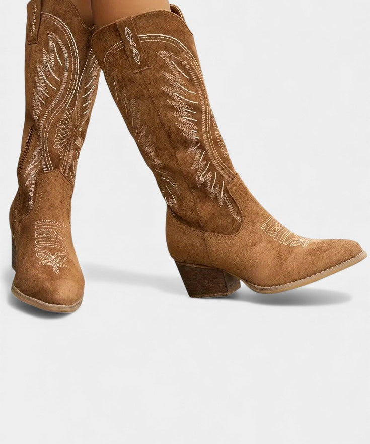 Suede Eusty Cowboy Boots with Block Heel, photo 2