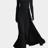 Women's Armelle Long Wrap Dress in Black