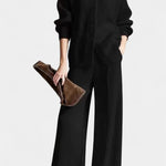 Women's Cardigan Set with Cozy Pants in Black