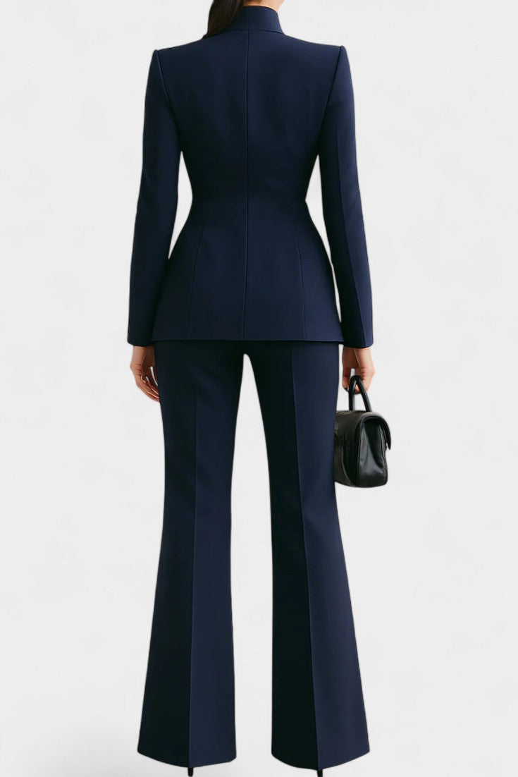 High-Collar Two-Piece Wide-Leg Set, photo 4