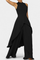 Asymmetrical Sleeveless Outfit with Pleated Pants in Black