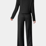 Minimalist Knit Top with Wide-Leg Pants Set, photo 3