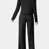 Minimalist Knit Top with Wide-Leg Pants Set, photo 3