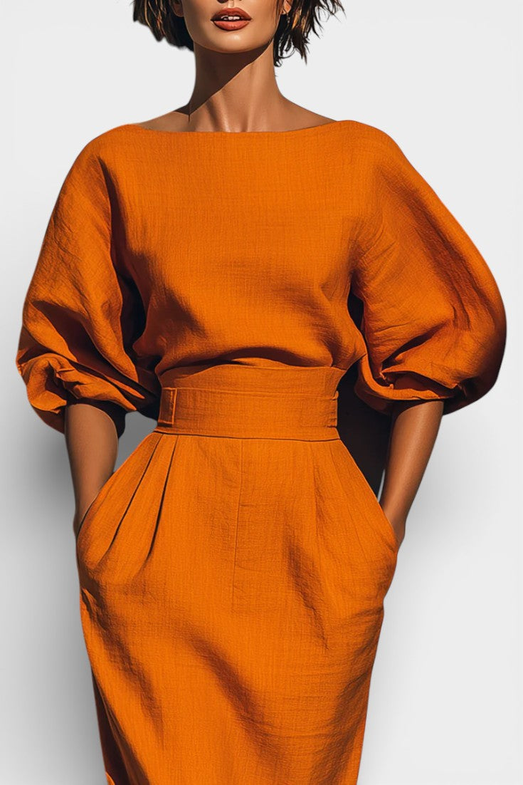 Structured Top and Midi Skirt Two-Piece Set, photo 3