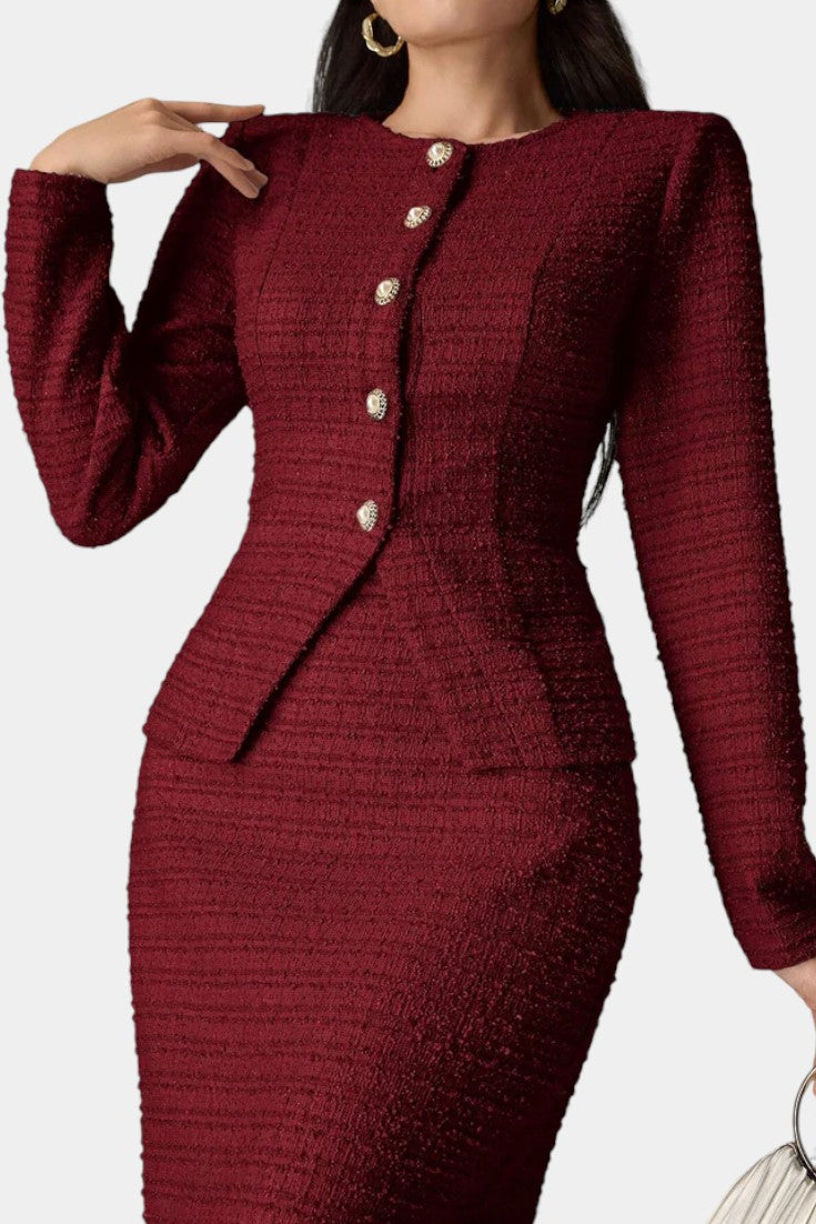 Round Neck Blouse with Midi Mermaid Skirt, photo 2