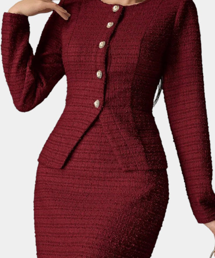 Round Neck Blouse with Midi Mermaid Skirt, photo 2