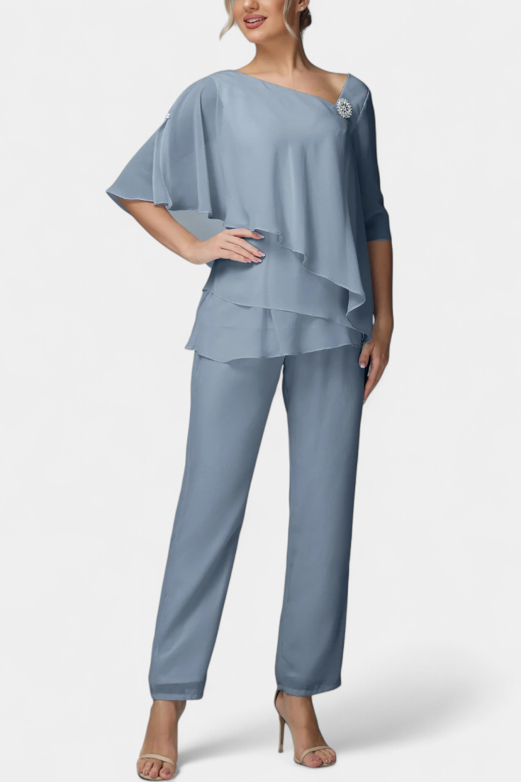 Sleeveless Top with High-Waisted Fluid Leg Pants Set, photo 2