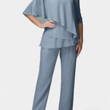Sleeveless Top with High-Waisted Fluid Leg Pants Set, photo 2