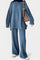 Relaxed Outfit with Round Neck Top and Flowing Pants in Blue