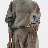 Women's Cozy Velvet Turtleneck Lounge Set, photo 2