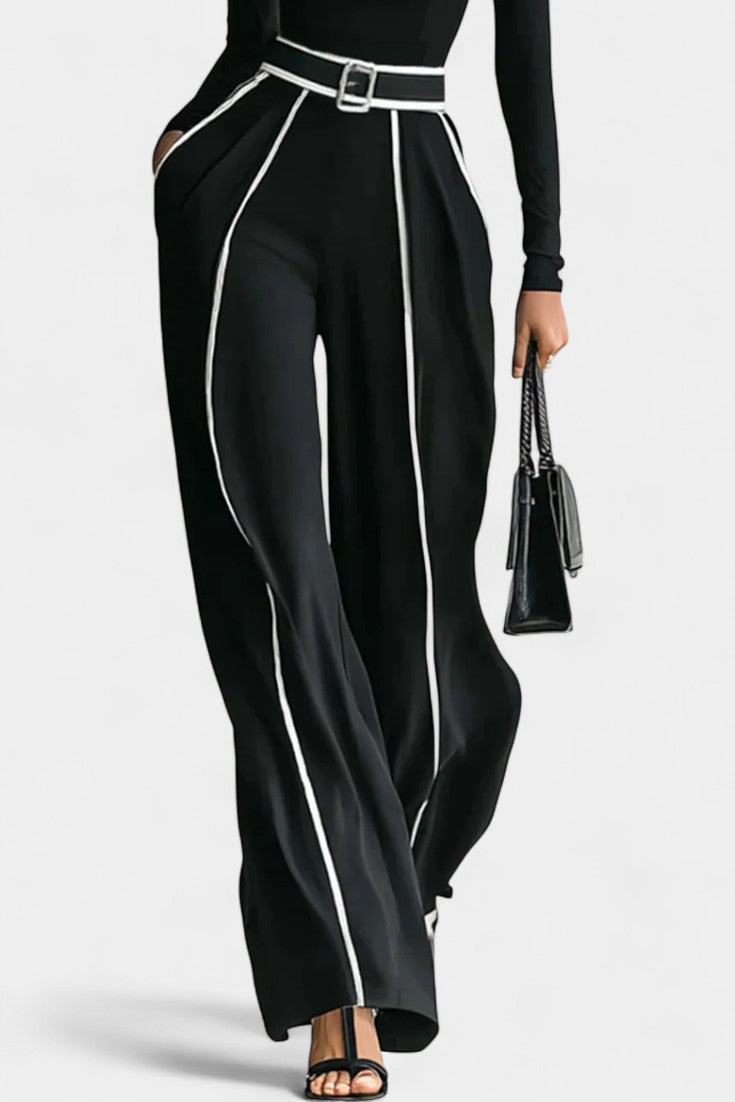 High-Collar Set with Flared Wide-Leg Pants, photo 3