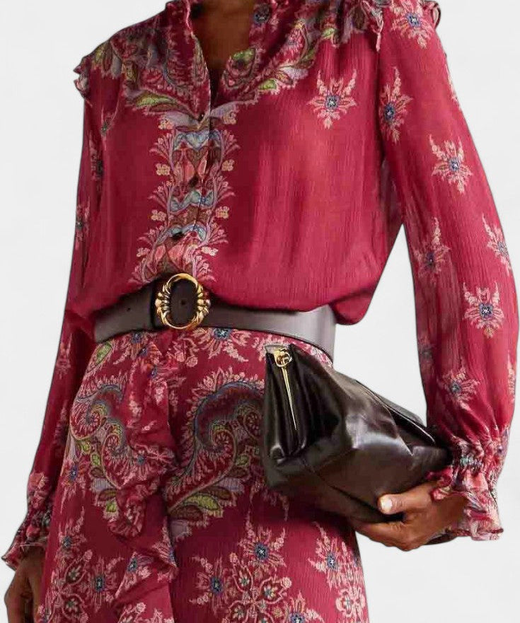 Bohemian Print Ruffled Chiffon Set by Amancia, photo 2