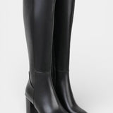 Chic Zip Boots with Comfortable Block Heel in Black