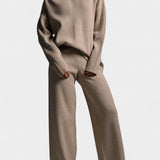 Women's Two-Piece Soft and Elegant Knit Set in Khaki