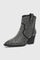 Zippered Patchwork Boots with Durable Sole in Black