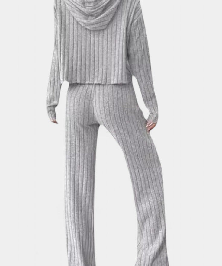 Striped Knit Hoodie and Long Pants Set, photo 2
