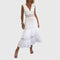 Alena Elegant Midi Dress in White