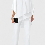 Flowy Off-Shoulder Two-Piece Kitty Set in White