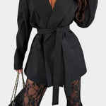 Belted Blazer & Lace Mermaid Pants Set, photo 4