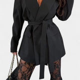 Belted Blazer & Lace Mermaid Pants Set, photo 4