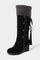 Wedge-Heel Winter Boots with Fur Lining in Black