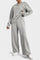 Sweatshirt & High-Waisted Pants Set in Light Gray
