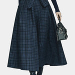 Night Blue High Neck Set with Checkered Skirt, photo 5