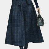Night Blue High Neck Set with Checkered Skirt, photo 5