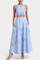 Women's Crop Top & Maxi Skirt in Blue