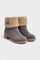 Sienna Faux Fur Block Heel Ankle Boots in Gray