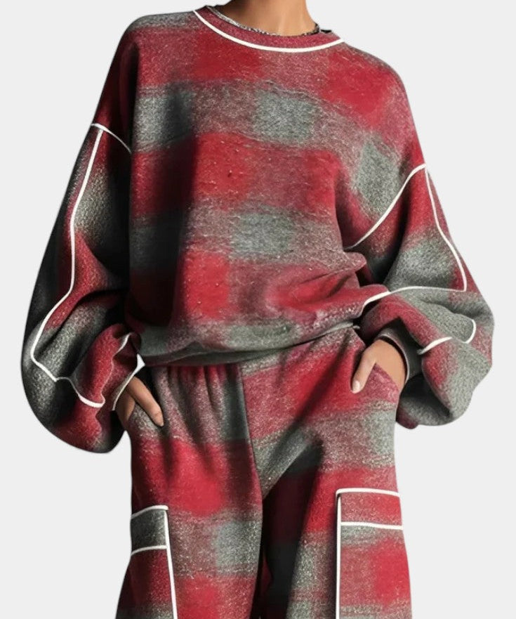 Women's Urban Checkered Color-Block Ensemble, photo 2
