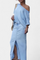 Asymmetrical Denim Set with Long Skirt in Blue