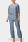 Sleeveless Top with High-Waisted Fluid Leg Pants Set in Blue