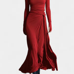 Women's Armelle Long Wrap Dress in Red