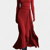 Women's Armelle Long Wrap Dress in Red