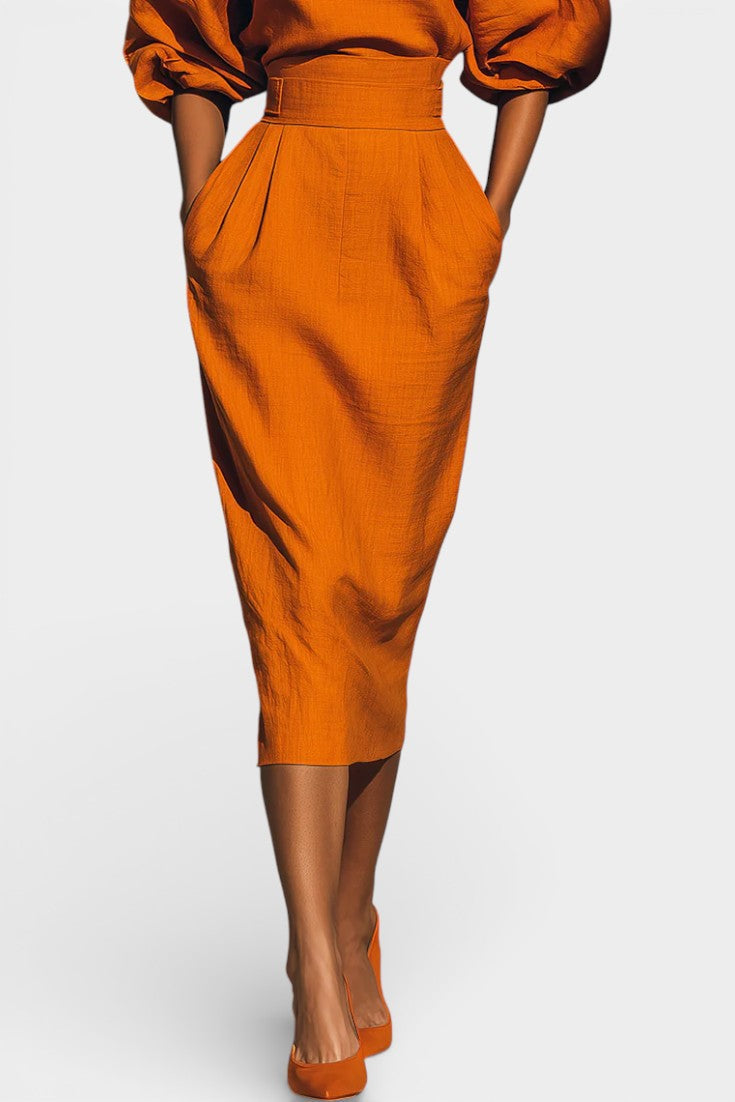 Structured Top and Midi Skirt Two-Piece Set, photo 4